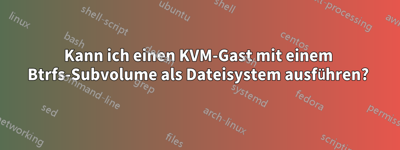 Kann ich einen KVM-Gast mit einem Btrfs-Subvolume als Dateisystem ausführen?