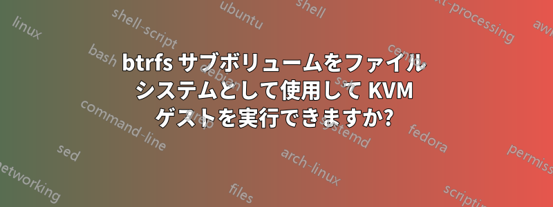 btrfs サブボリュームをファイル システムとして使用して KVM ゲストを実行できますか?