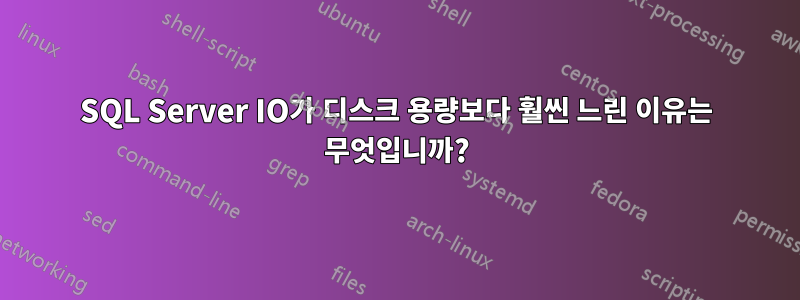 SQL Server IO가 디스크 용량보다 훨씬 느린 이유는 무엇입니까?