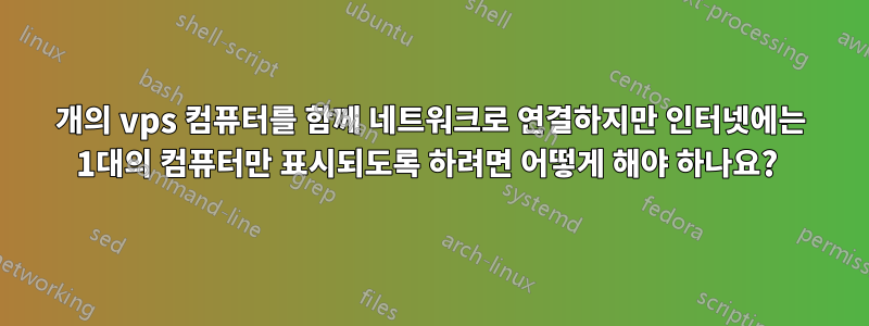 3개의 vps 컴퓨터를 함께 네트워크로 연결하지만 인터넷에는 1대의 컴퓨터만 표시되도록 하려면 어떻게 해야 하나요? 