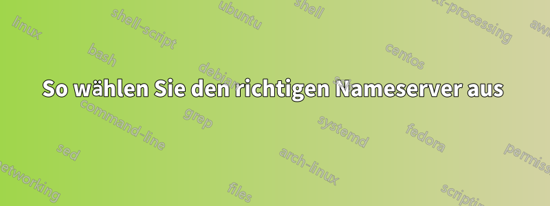 So wählen Sie den richtigen Nameserver aus