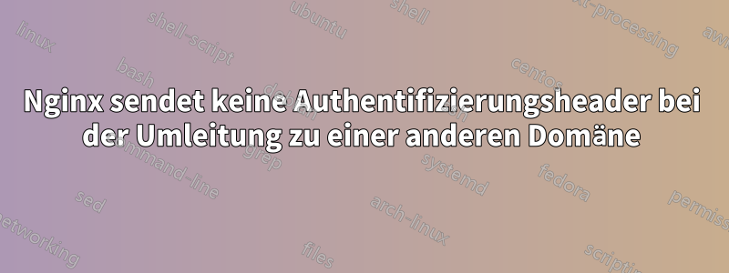 Nginx sendet keine Authentifizierungsheader bei der Umleitung zu einer anderen Domäne