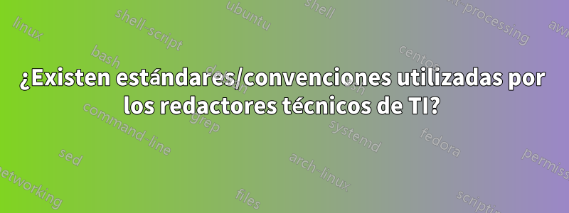 ¿Existen estándares/convenciones utilizadas por los redactores técnicos de TI?