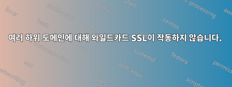 여러 하위 도메인에 대해 와일드카드 SSL이 작동하지 않습니다.