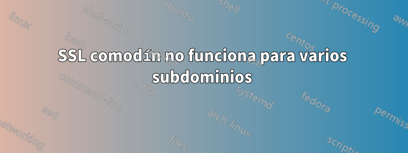 SSL comodín no funciona para varios subdominios