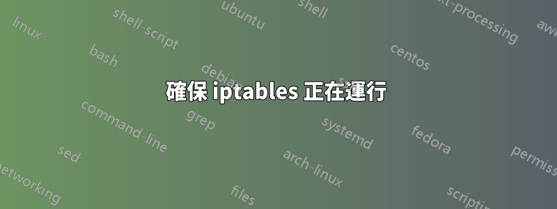 確保 iptables 正在運行