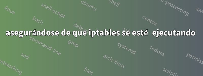 asegurándose de que iptables se esté ejecutando