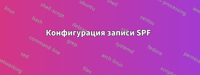 Конфигурация записи SPF 