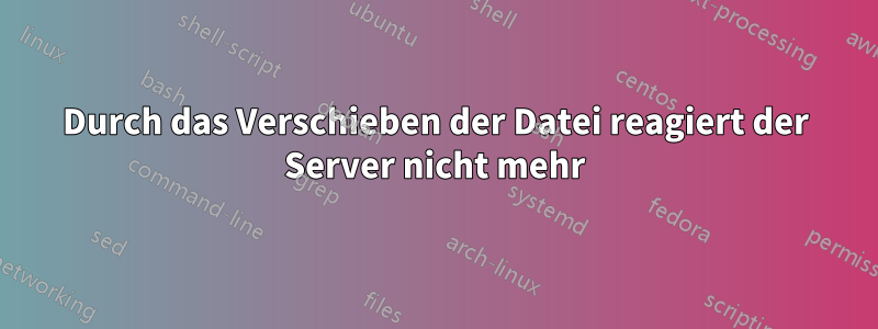 Durch das Verschieben der Datei reagiert der Server nicht mehr