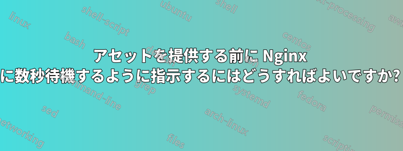 アセットを提供する前に Nginx に数秒待機するように指示するにはどうすればよいですか?