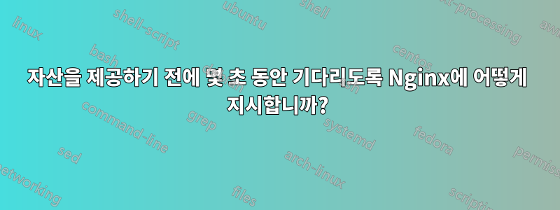 자산을 제공하기 전에 몇 초 동안 기다리도록 Nginx에 어떻게 지시합니까?