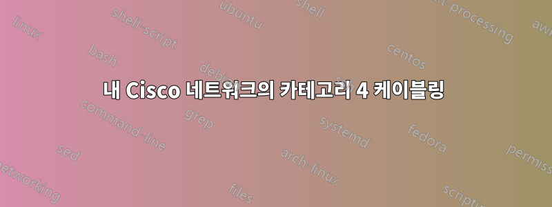 내 Cisco 네트워크의 카테고리 4 케이블링