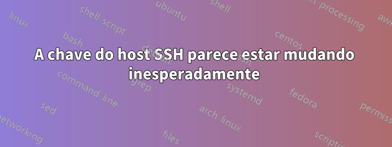 A chave do host SSH parece estar mudando inesperadamente