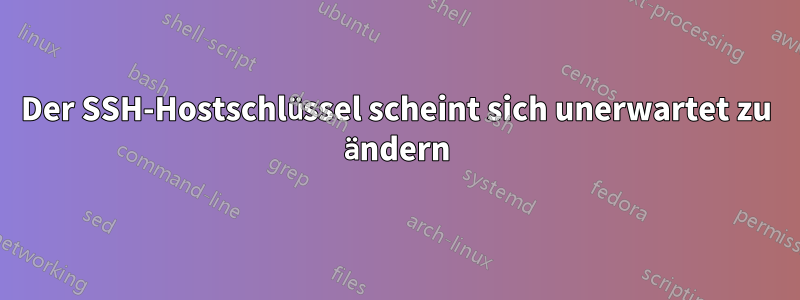 Der SSH-Hostschlüssel scheint sich unerwartet zu ändern