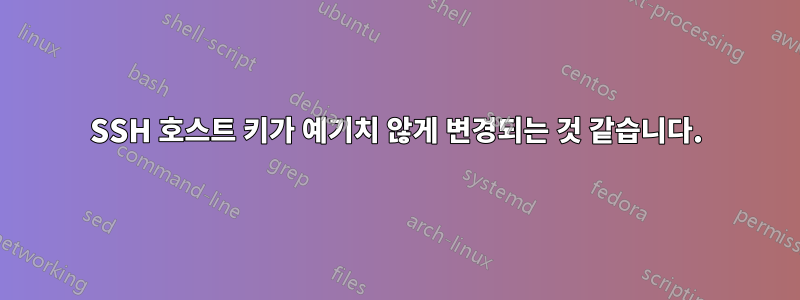 SSH 호스트 키가 예기치 않게 변경되는 것 같습니다.