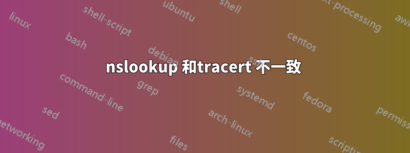 nslookup 和tracert 不一致