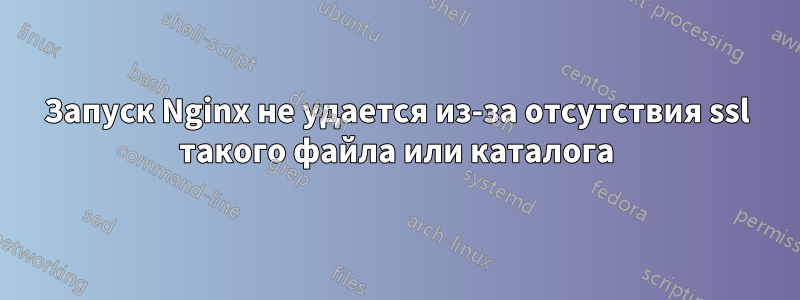 Запуск Nginx не удается из-за отсутствия ssl такого файла или каталога