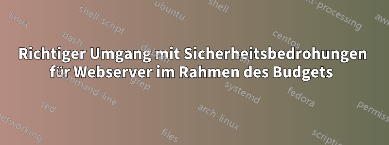 Richtiger Umgang mit Sicherheitsbedrohungen für Webserver im Rahmen des Budgets 