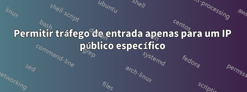 Permitir tráfego de entrada apenas para um IP público específico