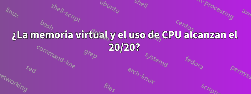 ¿La memoria virtual y el uso de CPU alcanzan el 20/20?