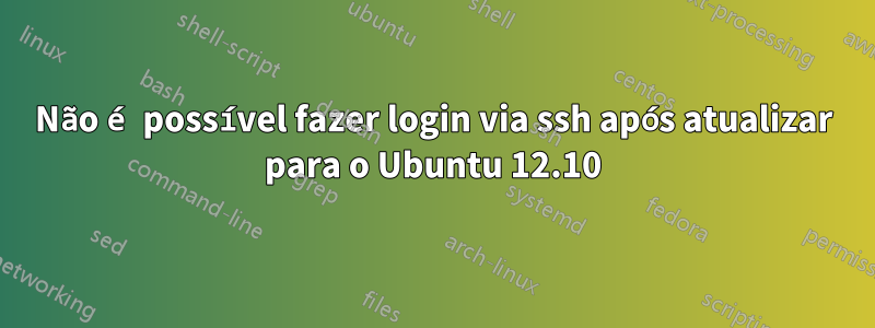 Não é possível fazer login via ssh após atualizar para o Ubuntu 12.10