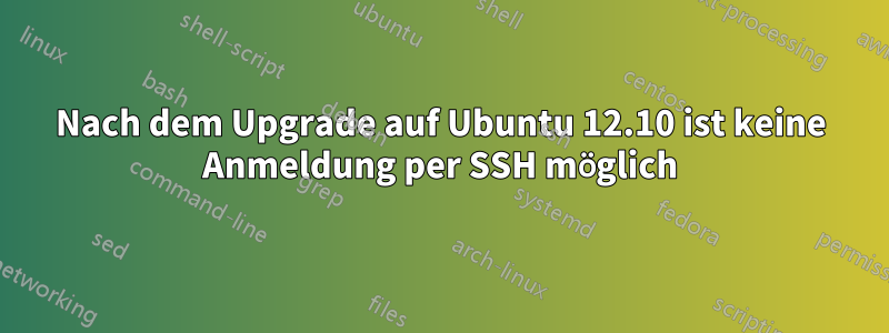 Nach dem Upgrade auf Ubuntu 12.10 ist keine Anmeldung per SSH möglich