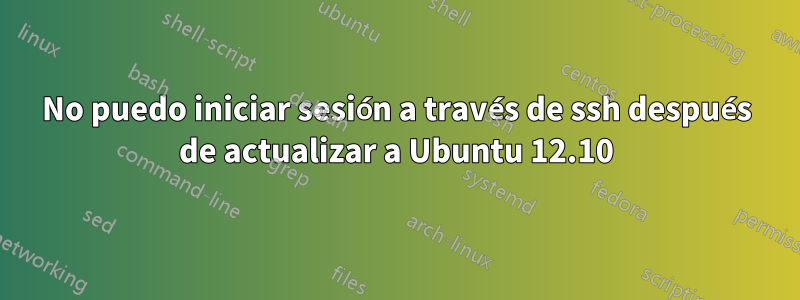 No puedo iniciar sesión a través de ssh después de actualizar a Ubuntu 12.10