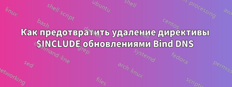 Как предотвратить удаление директивы $INCLUDE обновлениями Bind DNS