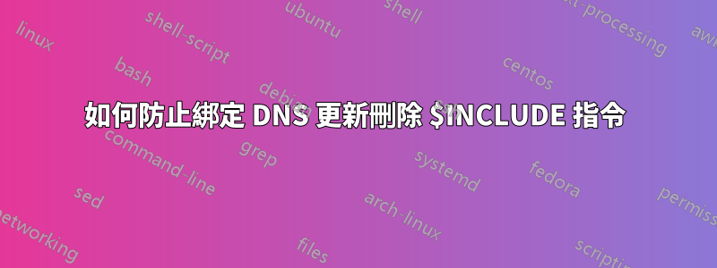 如何防止綁定 DNS 更新刪除 $INCLUDE 指令