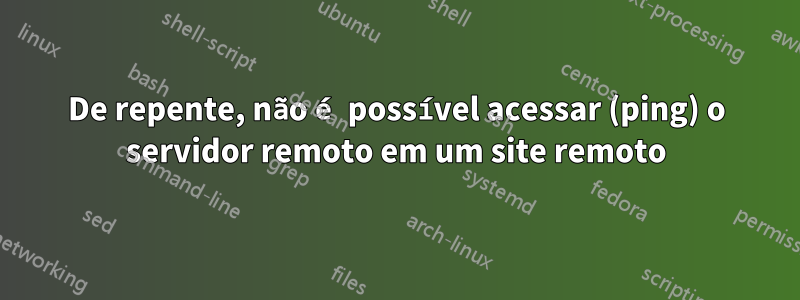 De repente, não é possível acessar (ping) o servidor remoto em um site remoto