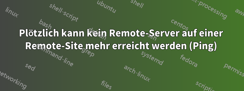 Plötzlich kann kein Remote-Server auf einer Remote-Site mehr erreicht werden (Ping)