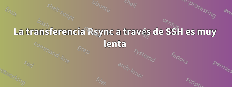 La transferencia Rsync a través de SSH es muy lenta