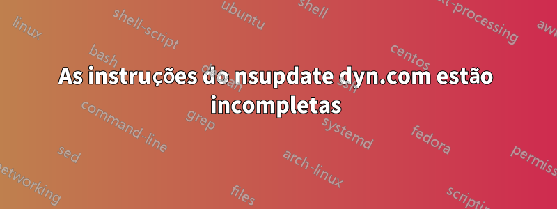 As instruções do nsupdate dyn.com estão incompletas