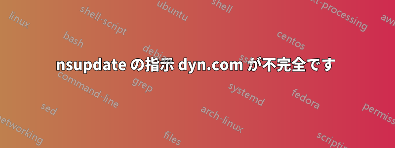 nsupdate の指示 dyn.com が不完全です