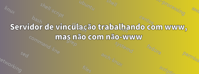 Servidor de vinculação trabalhando com www, mas não com não-www