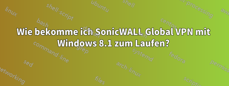 Wie bekomme ich SonicWALL Global VPN mit Windows 8.1 zum Laufen?