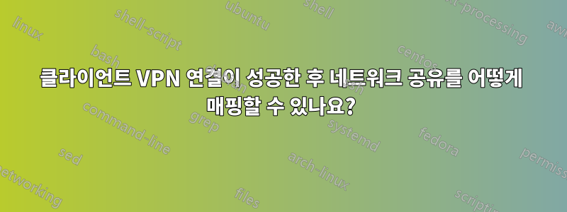 클라이언트 VPN 연결이 성공한 후 네트워크 공유를 어떻게 매핑할 수 있나요?