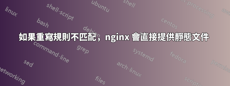 如果重寫規則不匹配，nginx 會直接提供靜態文件