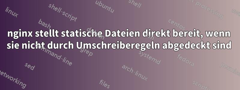 nginx stellt statische Dateien direkt bereit, wenn sie nicht durch Umschreiberegeln abgedeckt sind