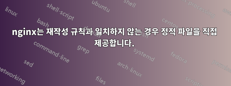 nginx는 재작성 규칙과 일치하지 않는 경우 정적 파일을 직접 제공합니다.