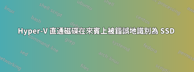 Hyper-V 直通磁碟在來賓上被錯誤地識別為 SSD