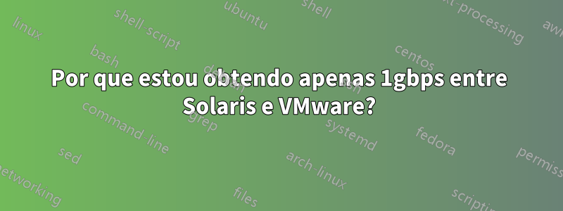 Por que estou obtendo apenas 1gbps entre Solaris e VMware?