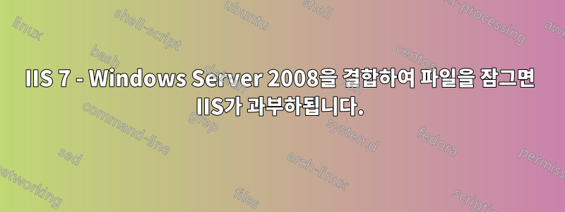 IIS 7 - Windows Server 2008을 결합하여 파일을 잠그면 IIS가 과부하됩니다.