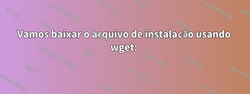 Vamos baixar o arquivo de instalação usando wget: