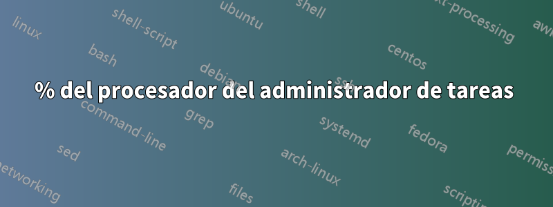 % del procesador del administrador de tareas