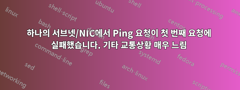 하나의 서브넷/NIC에서 Ping 요청이 첫 번째 요청에 실패했습니다. 기타 교통상황 매우 느림