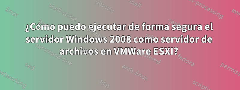 ¿Cómo puedo ejecutar de forma segura el servidor Windows 2008 como servidor de archivos en VMWare ESXI?