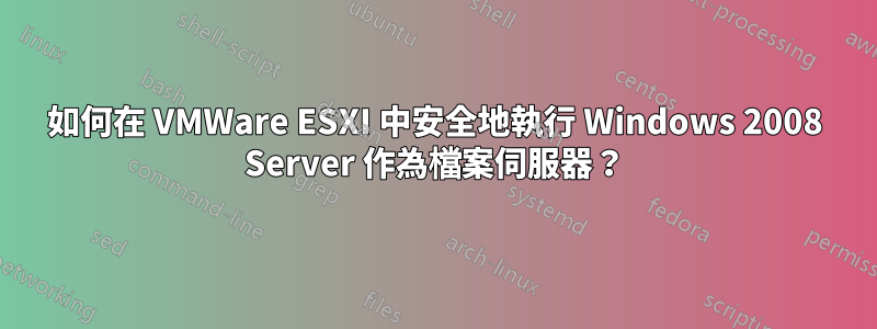 如何在 VMWare ESXI 中安全地執行 Windows 2008 Server 作為檔案伺服器？