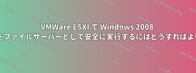 VMWare ESXI で Windows 2008 サーバーをファイルサーバーとして安全に実行するにはどうすればよいですか?