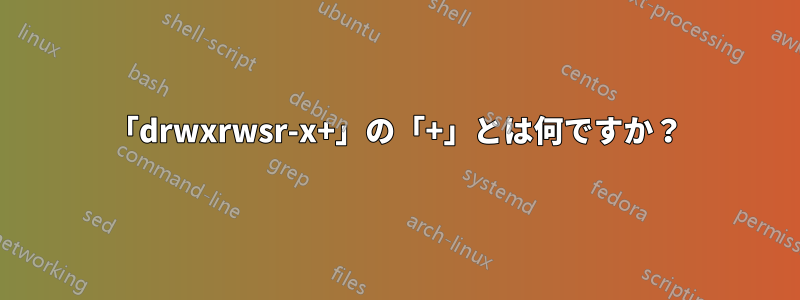 「drwxrwsr-x+」の「+」とは何ですか？